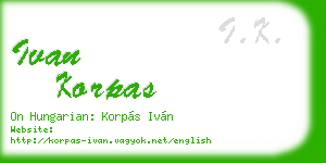 ivan korpas business card